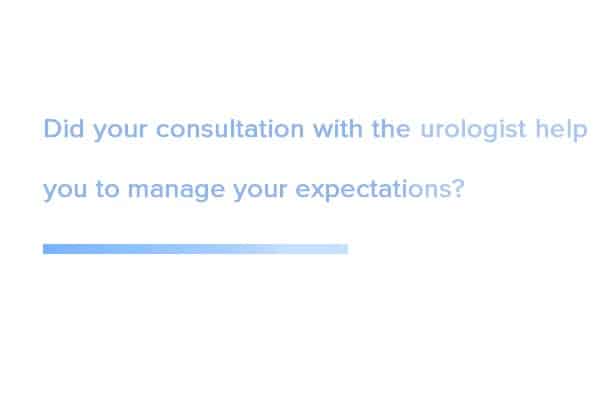 Did the consultation with your urologist help to manage your expectations?